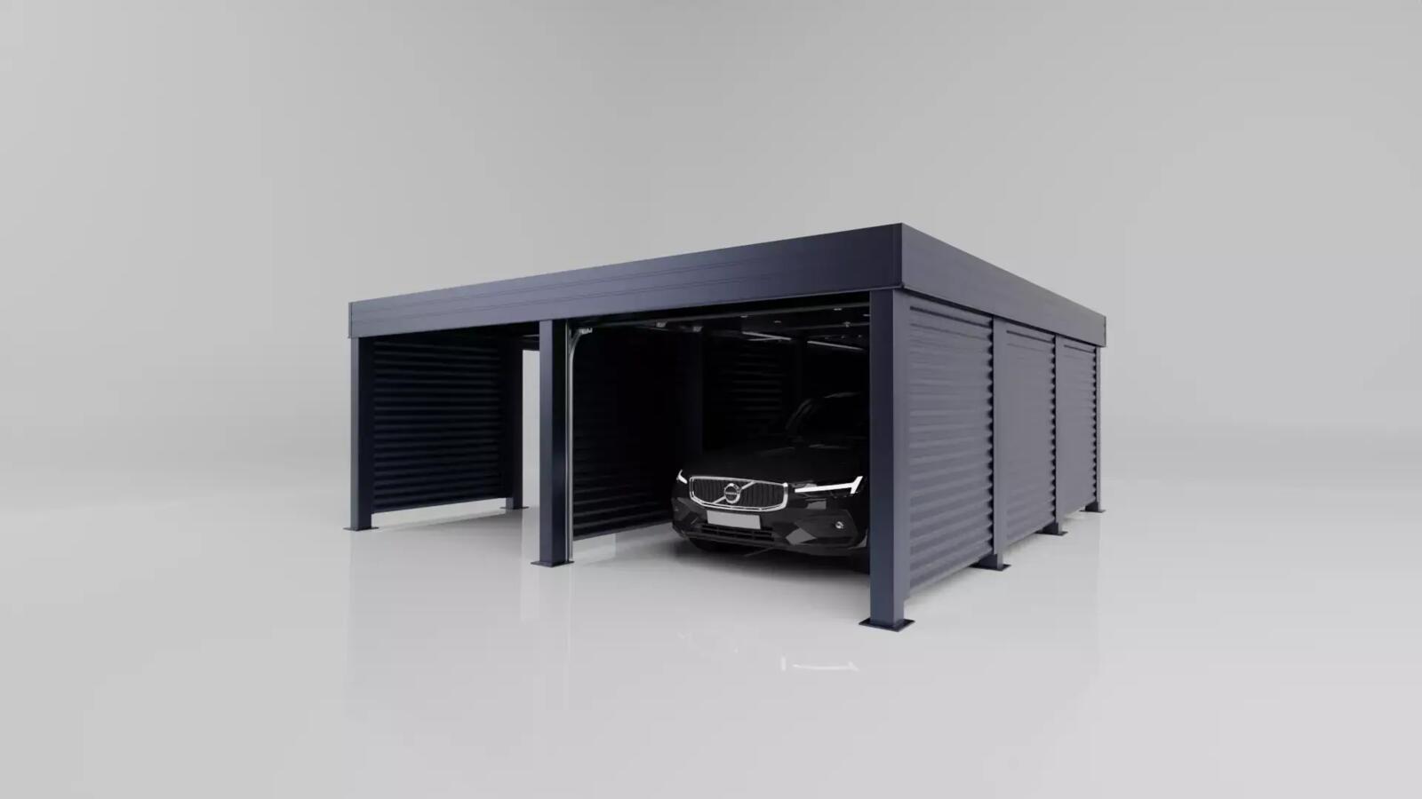 Sheds, Garage carport with integrated garage, FALA panel construction, HurtownikGroup Sp. z o.o.