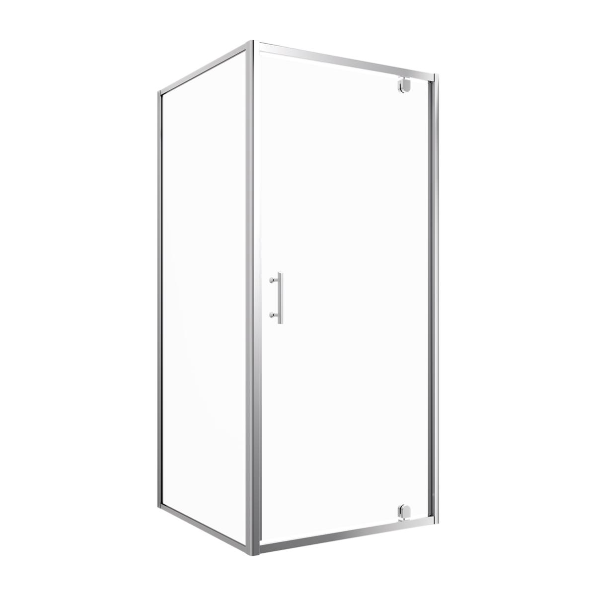 S S-80KCRTR - Square shower enclosure with hinged door, 80 x 80 cm, chrome, transparent ...