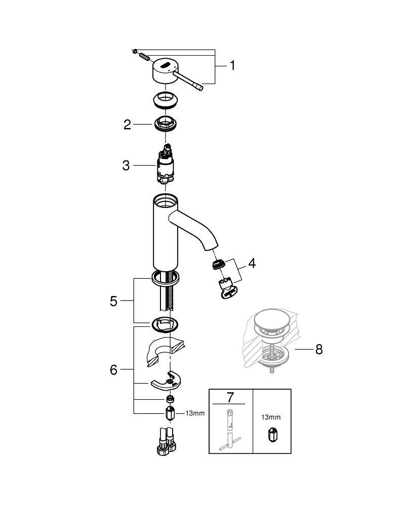 Essence Bateria umywalkowa, Rozmiar S 24172001 | 24172001 | GROHE ...