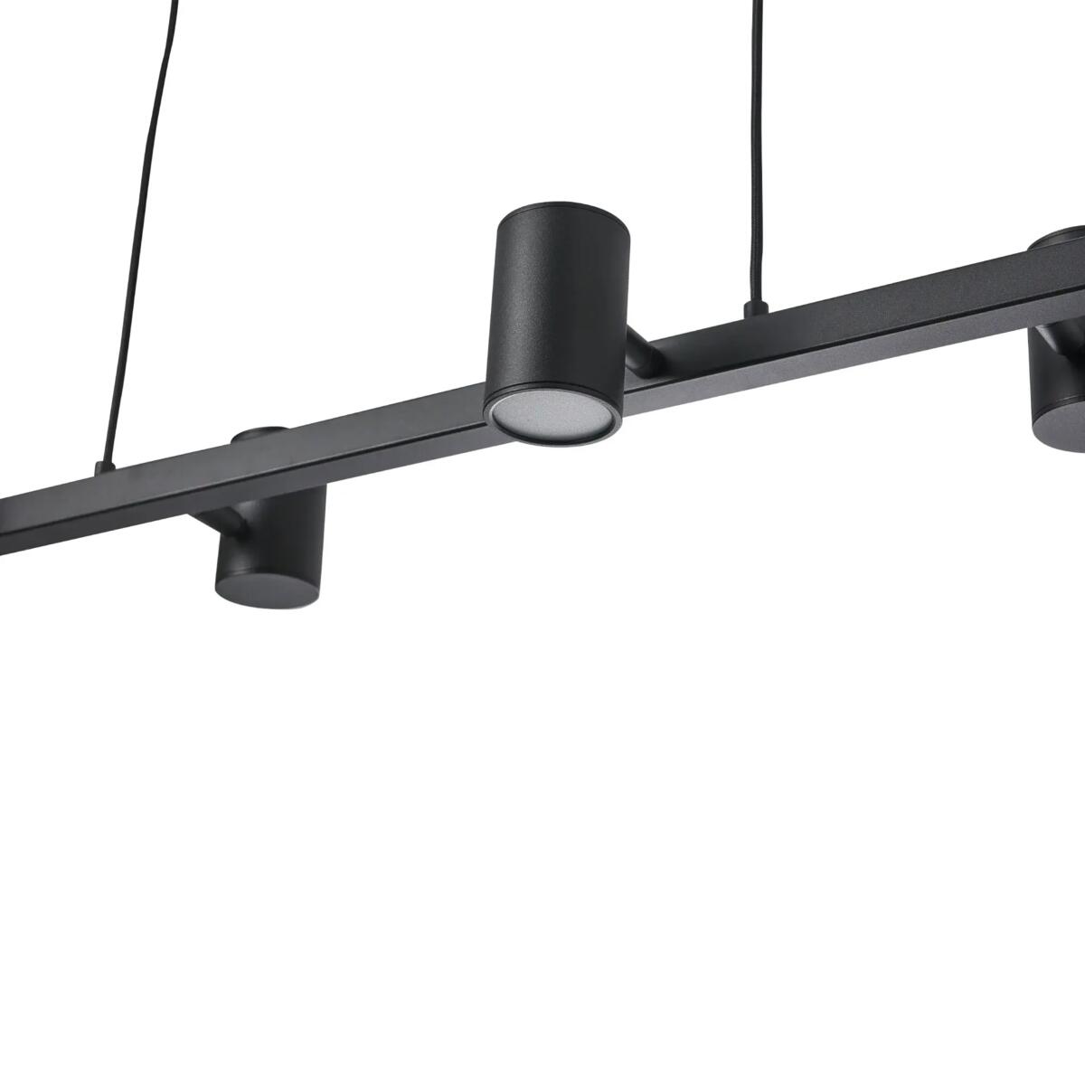 Lampy zwieszane, Lampa Wisząca Noe Long 6xGU10 Czarna PL0111-BK, YASKR SPÓŁKA Z OGRANICZONĄ ODPOWIEDZIALNOŚCIĄ