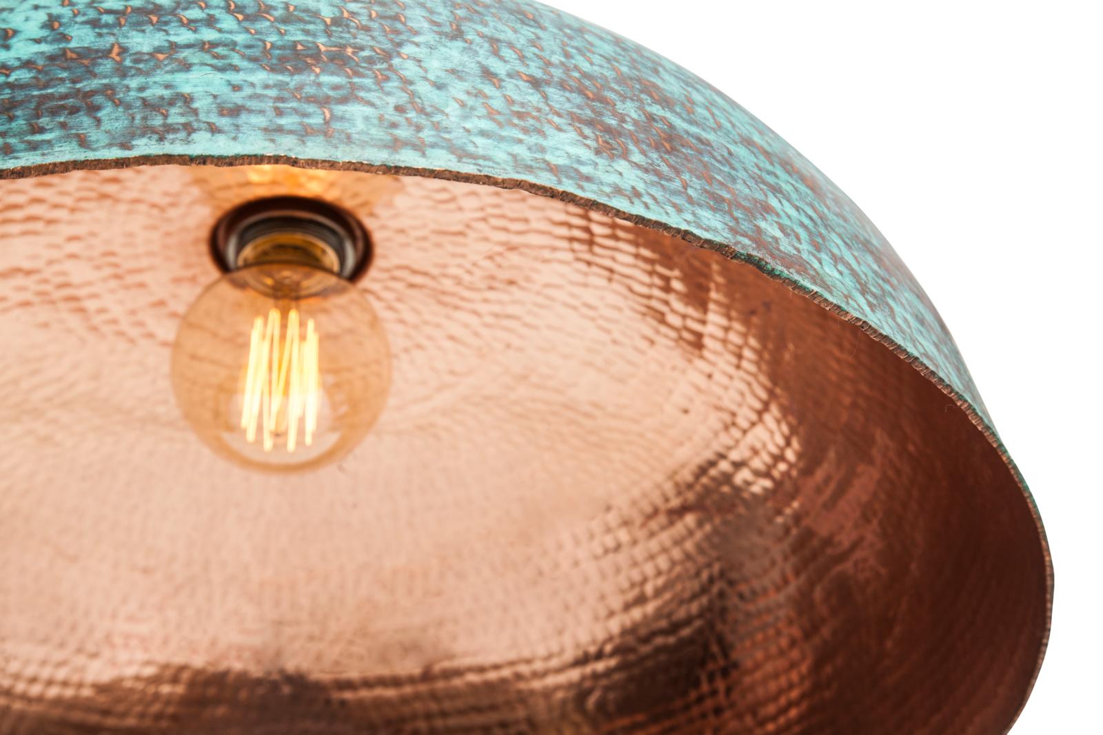 Hanging Lamps, Sandia Verde XL - copper ceiling lamp covered with patina, Cerames