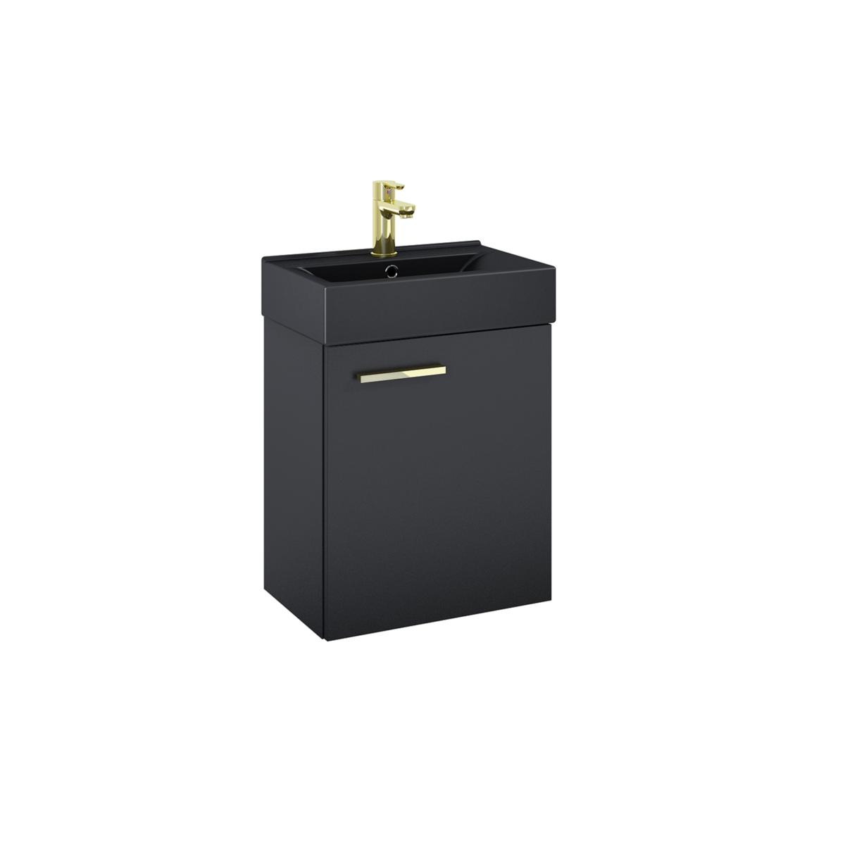 Conjuntos, SET TINY 45 1D BLACK MATT (BLACK WASHBASIN), ELITA