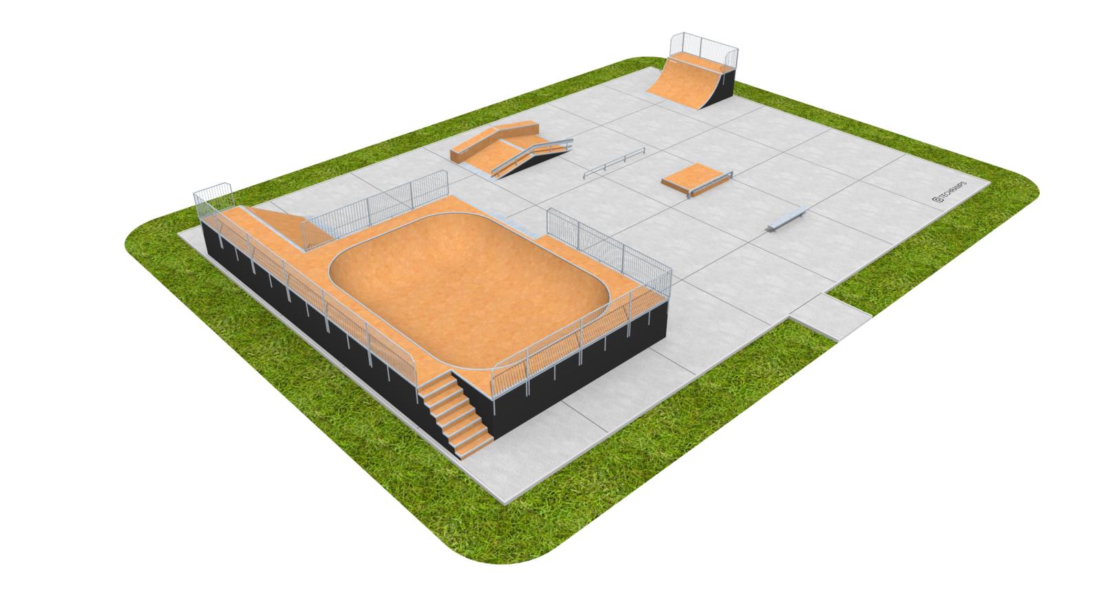 Skatepark, Sample Modular Skatepark PSM15, Grupa Techramps