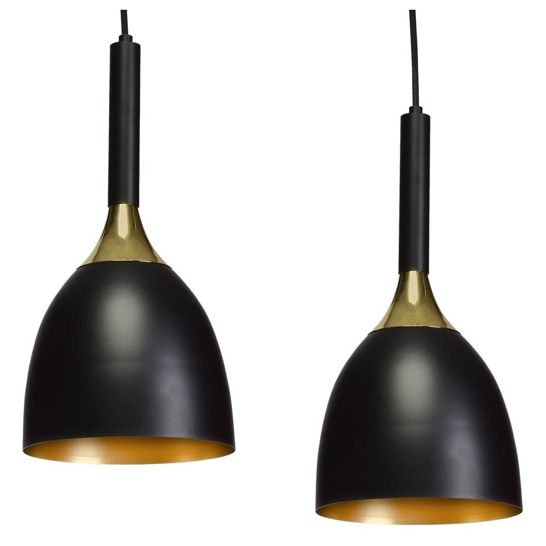 Lampy zwieszane, Lampa wisząca CLARK BLACK/GOLD 3xE27, MILAGRO