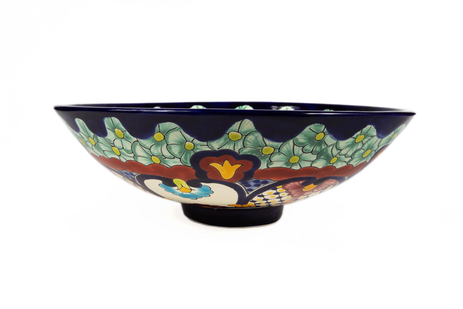 Over countertop washbasins, Juanetta - hand-painted spherical spinning basin from Mexico, Cerames