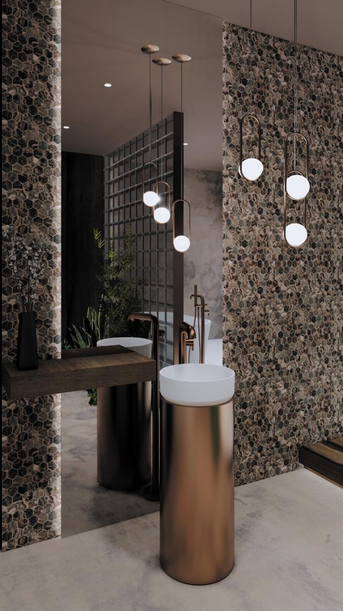 Freestanding Faucets, SILIA Bath mixer, freestanding, with shower set, Deante