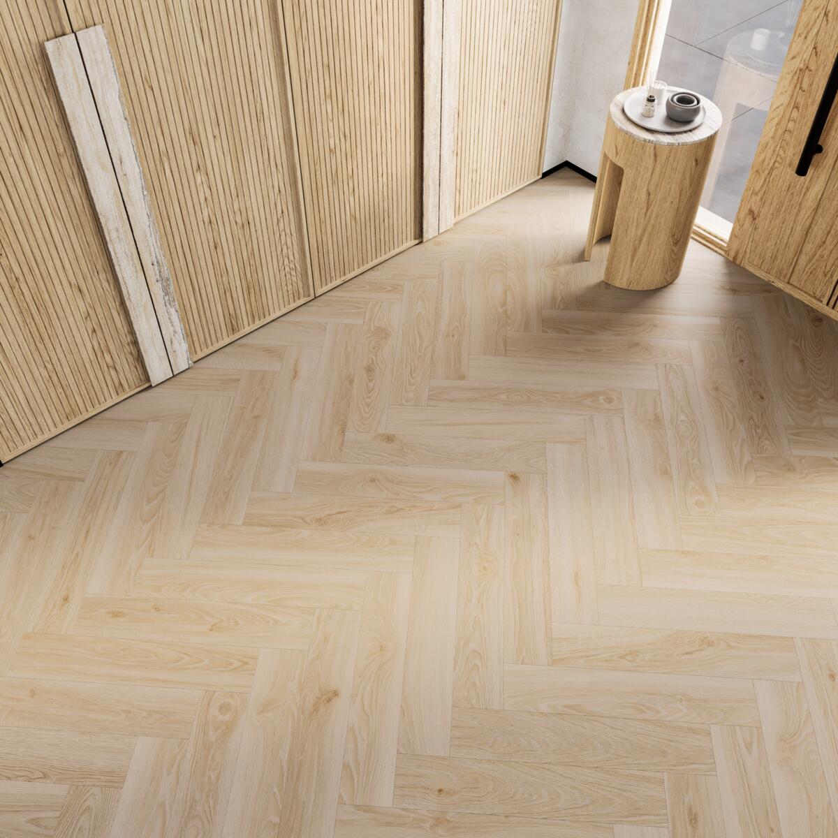 Laminate Flooring, Vinyl flooring Tea Oak Herringbone, Barlinek