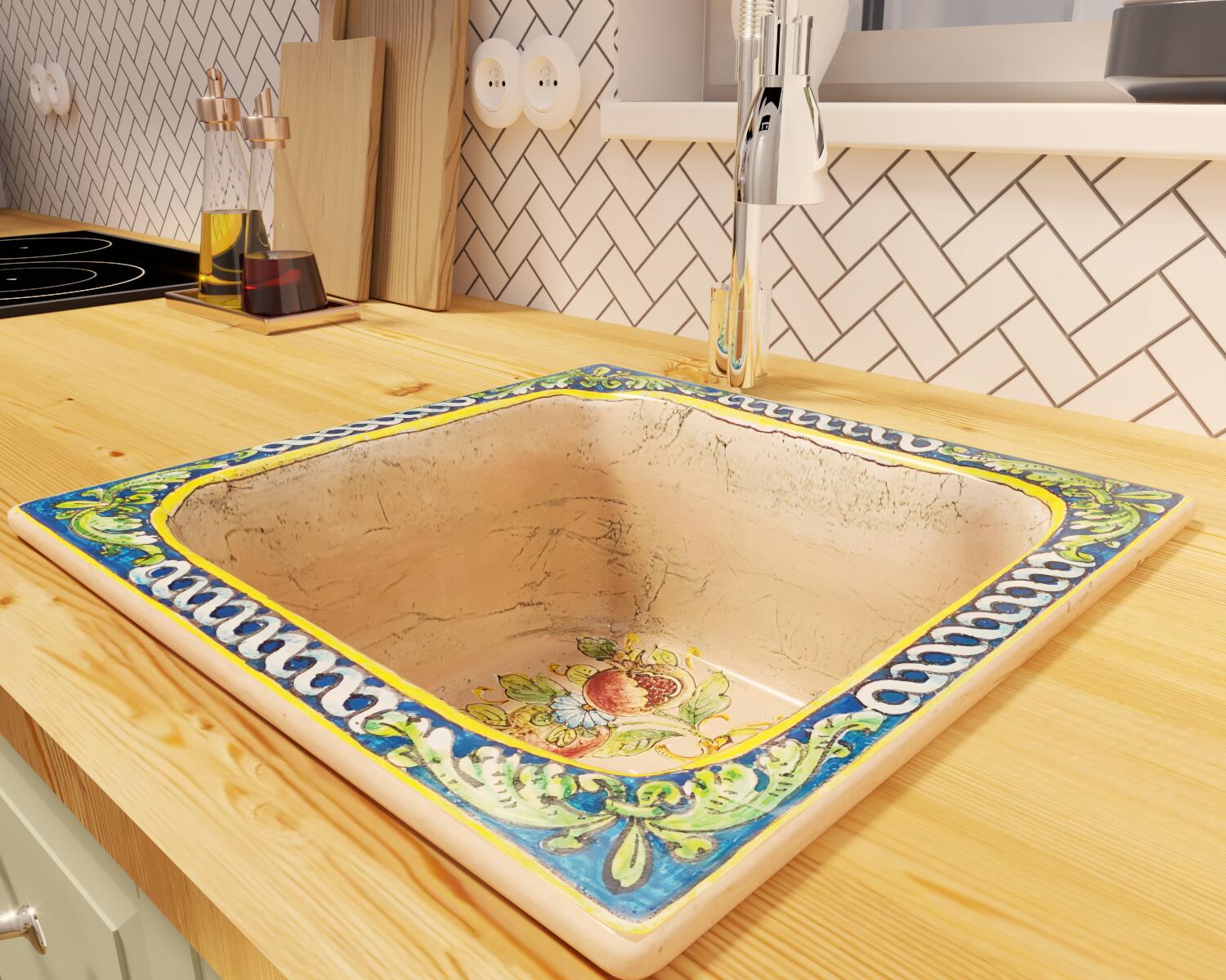 Zbliżenie na zlew ceramiczny Matilde, ukazujące jego...