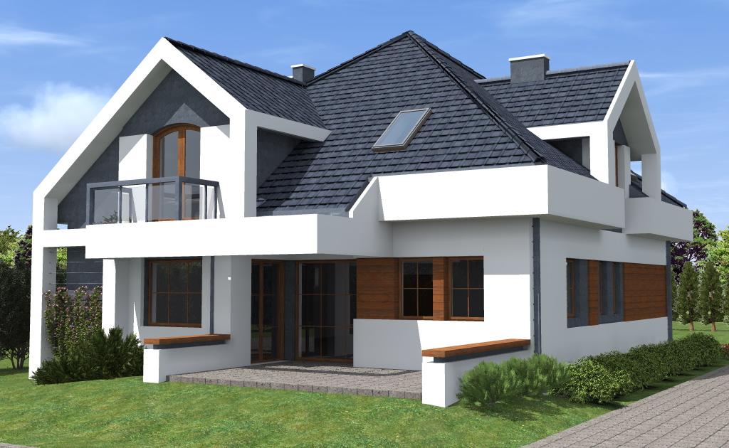 Projekt koncepcyjny zmiany stylu elewacji domu jednorodzinnego