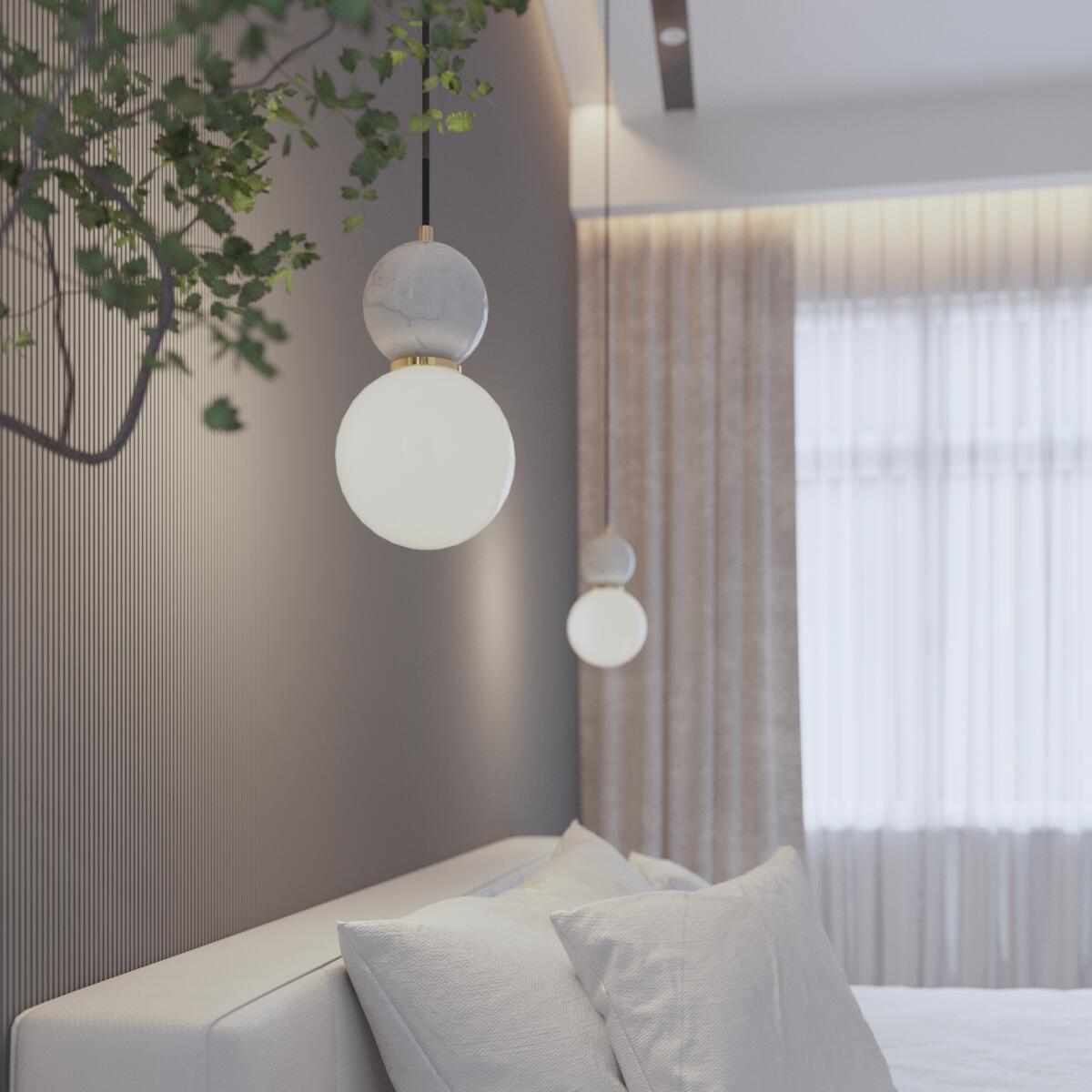 Apartment with Marble Lamps