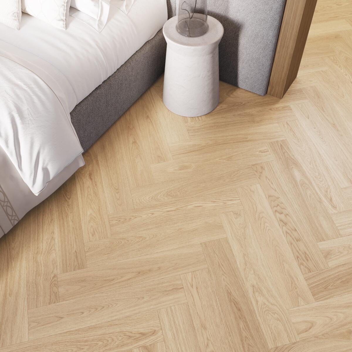 Laminate Flooring, Vinyl flooring Vanilla Oak Herringbone, Barlinek