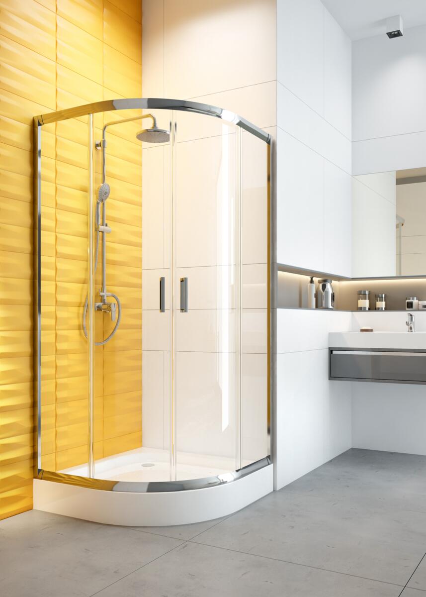 Shower Cabins, FUNKIA - Shower cabin, half round, 90x90 cm - chrome, Deante