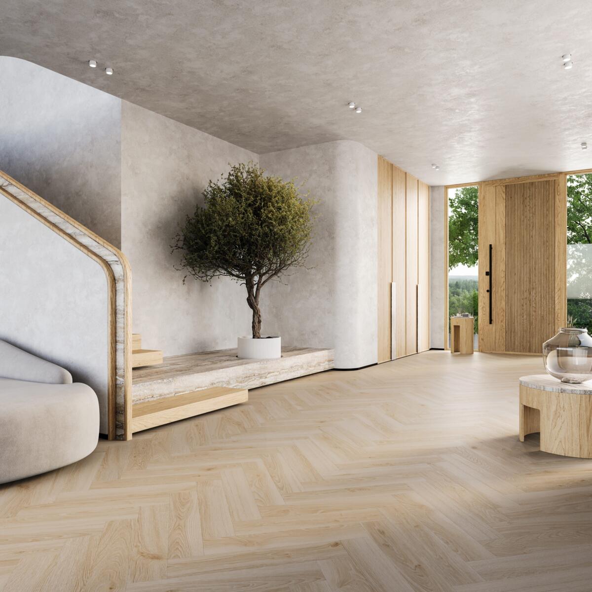 Laminate Flooring, Vinyl flooring Tea Oak Herringbone, Barlinek