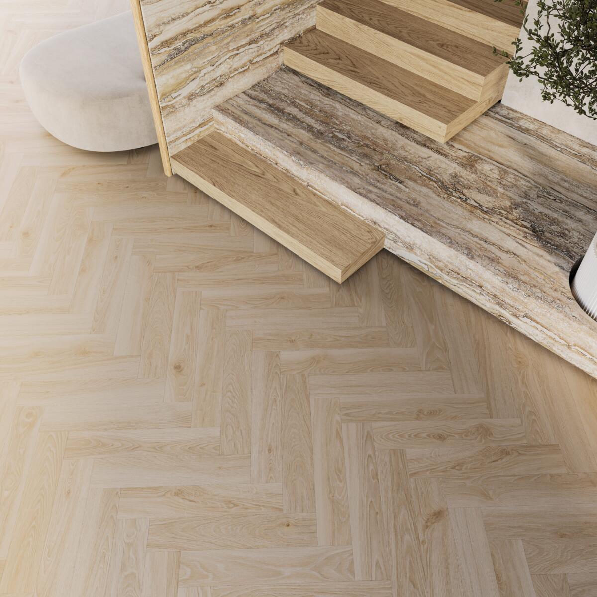 Laminate Flooring, Vinyl flooring Tea Oak Herringbone, Barlinek