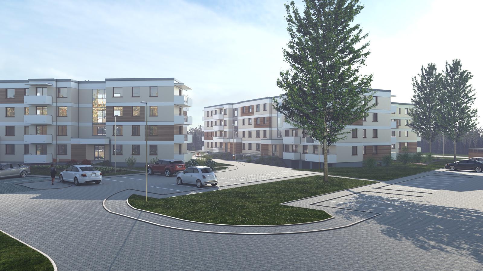 Osiedle bloków mieszkalnych w Dywitach pod Olsztynem