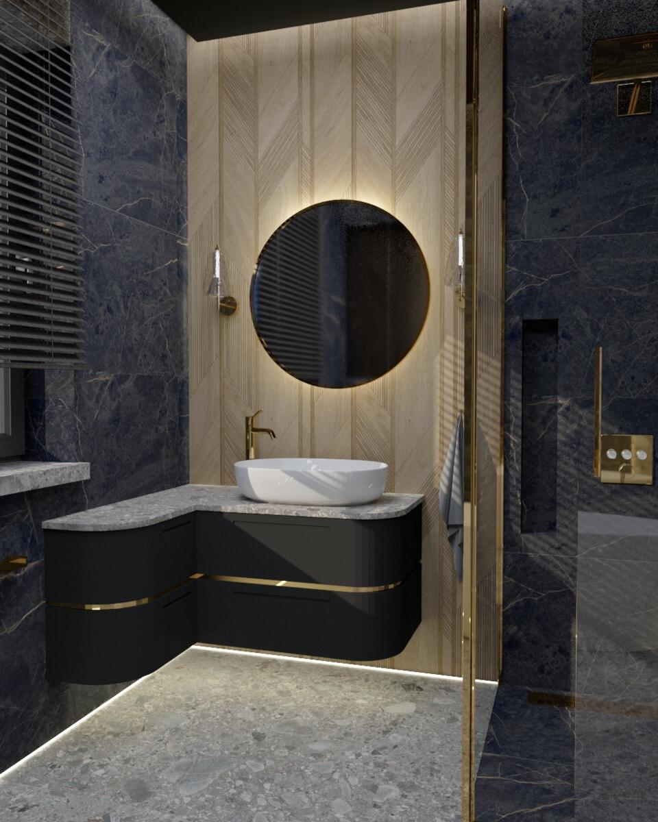 Ciemna łazienka Katowice