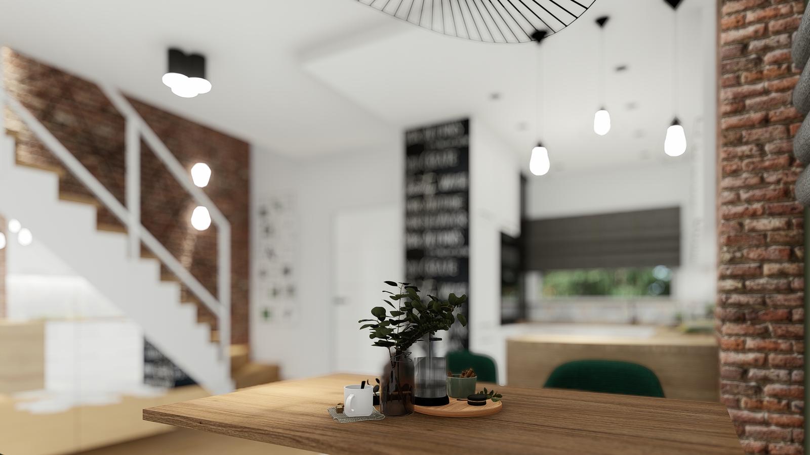 Eklektyczne wnętrze szeregówki, proj. pow. 40 m2
