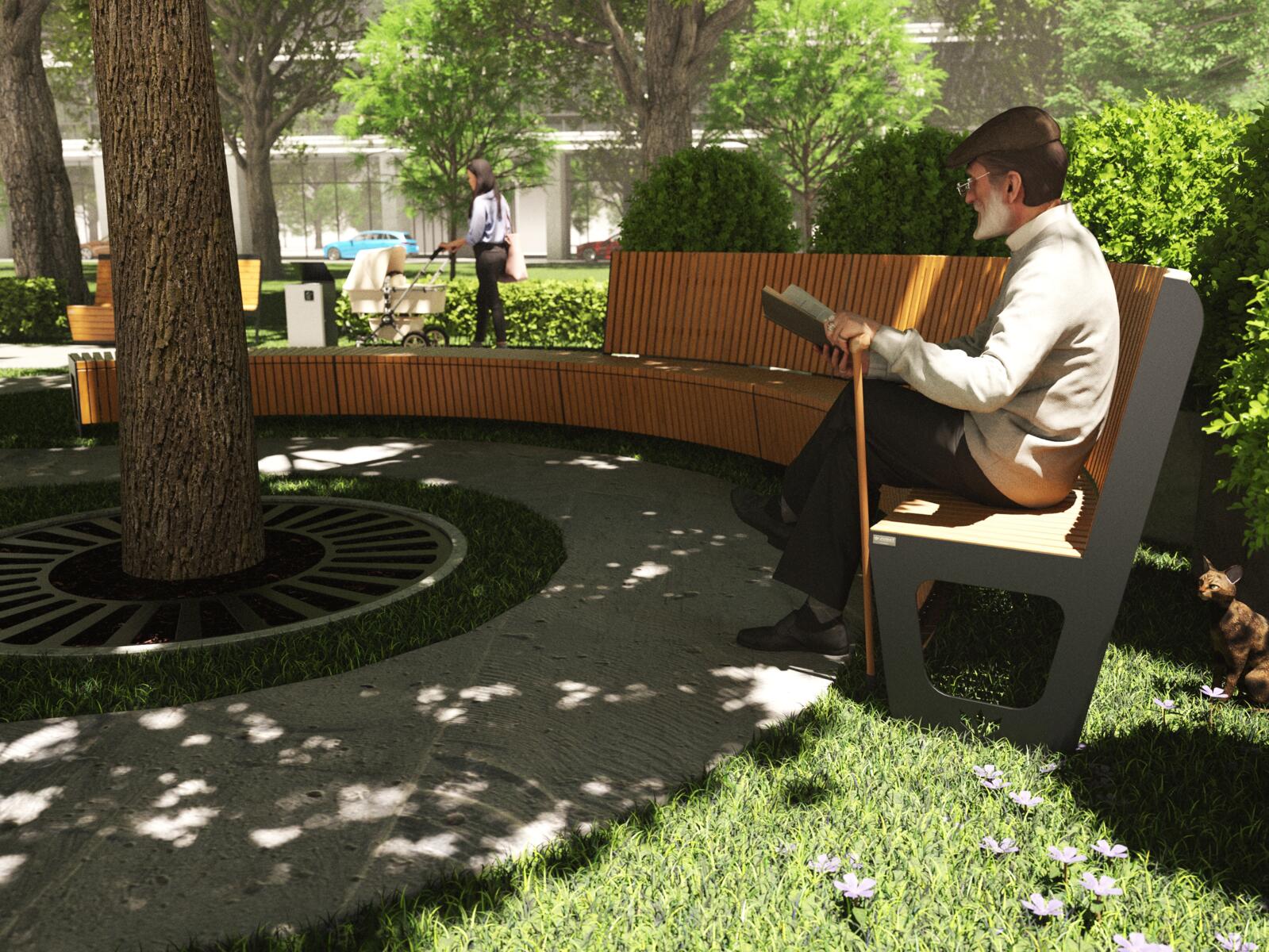 Zestaw ławek parkowych Comodo 2