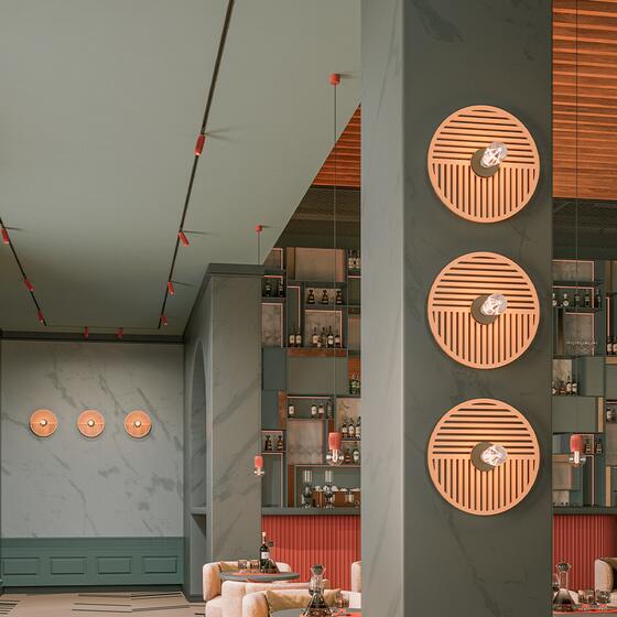 Sconces, IKI round E27 wall, AQForm