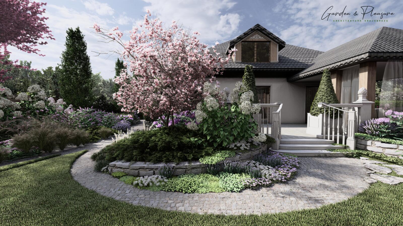 PROJEKT OGRODU PRZY WSPÓŁCZESNYM DWORKU